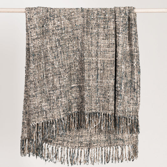 Blue Slate 50% Viscose/50% Cotton Blankets & Throw TC Porter 50x70 Throw Collection
