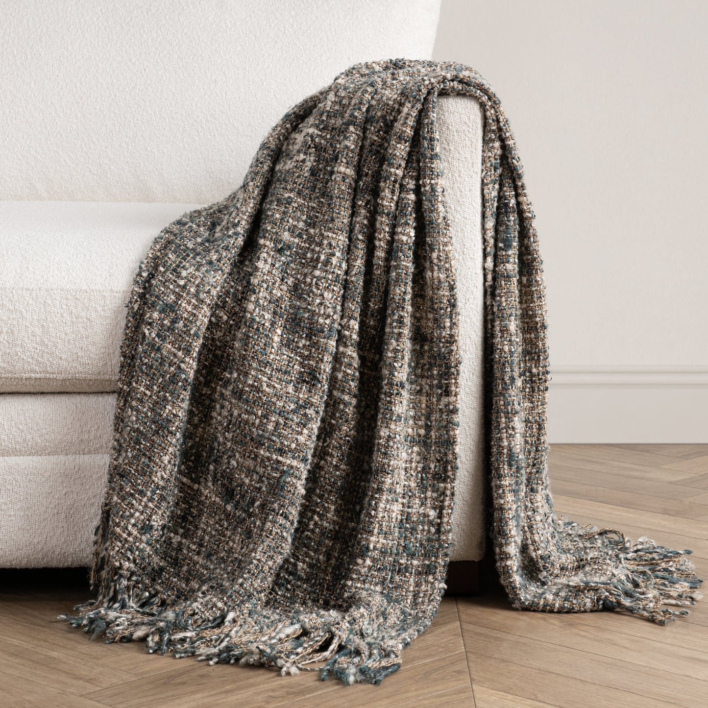 Blue Slate 50% Viscose/50% Cotton Blankets & Throw TC Porter 50x70 Throw Collection
