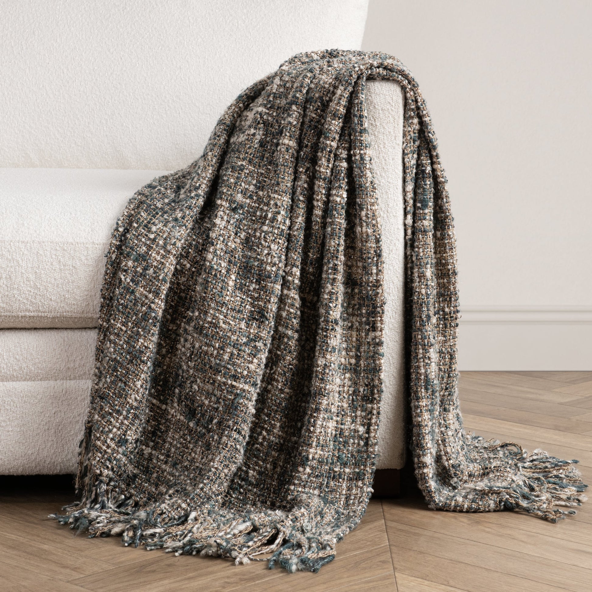 Blue Slate 50% Viscose/50% Cotton Blankets & Throw TC Porter 50x70 Throw Collection