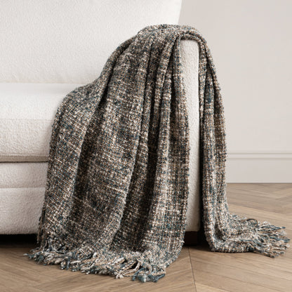 Blue Slate 50% Viscose/50% Cotton Blankets & Throw TC Porter 50x70 Throw Collection