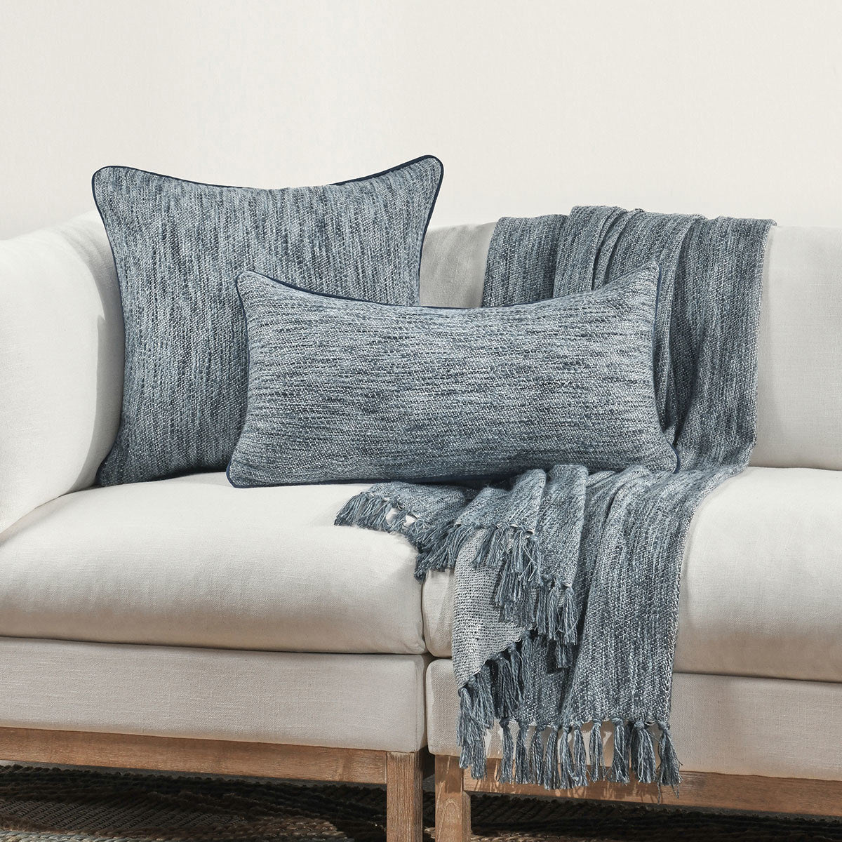 Denim Blue 70% Cotton Solid SLD Sharma Multiple Sizes Collection