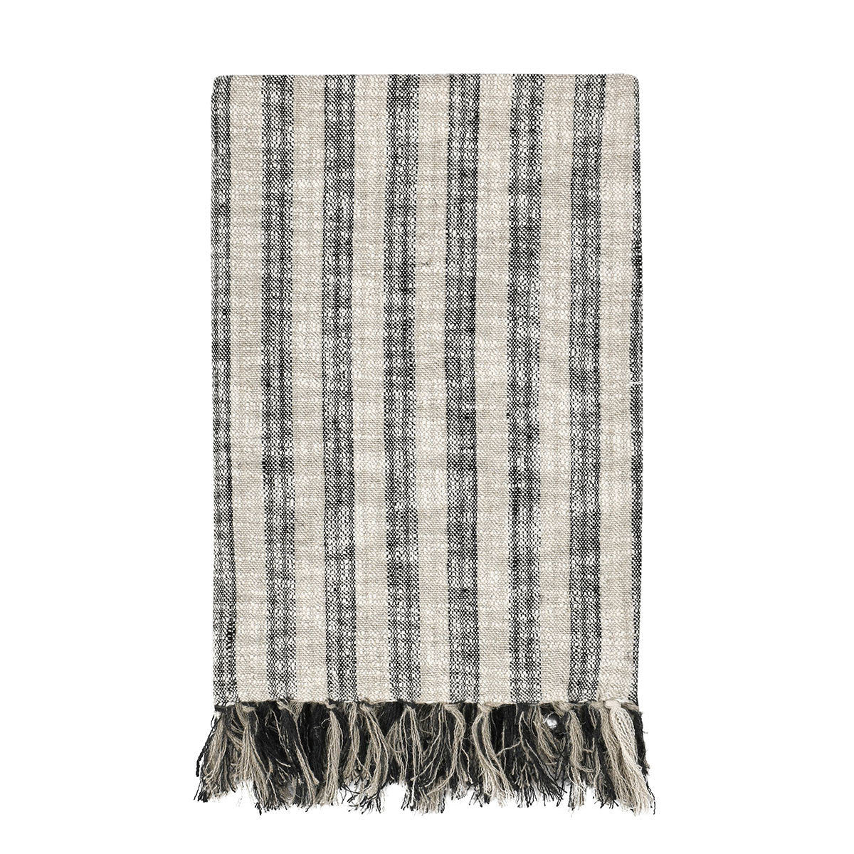 Natural/Black 60% Cotton Blankets & Throw TC Linna Throw 50x70 Collection