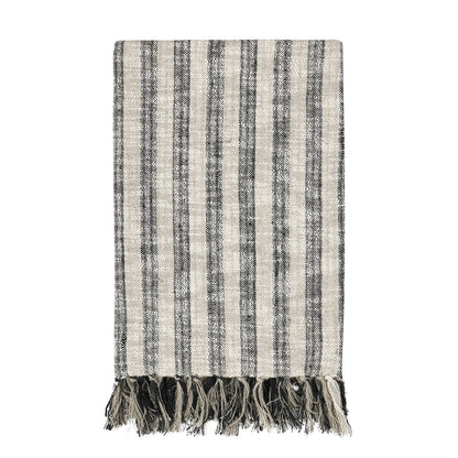 Natural/Black 60% Cotton Blankets & Throw TC Linna Throw 50x70 Collection
