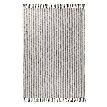Natural/Black 60% Cotton Blankets & Throw TC Linna Throw 50x70 Collection