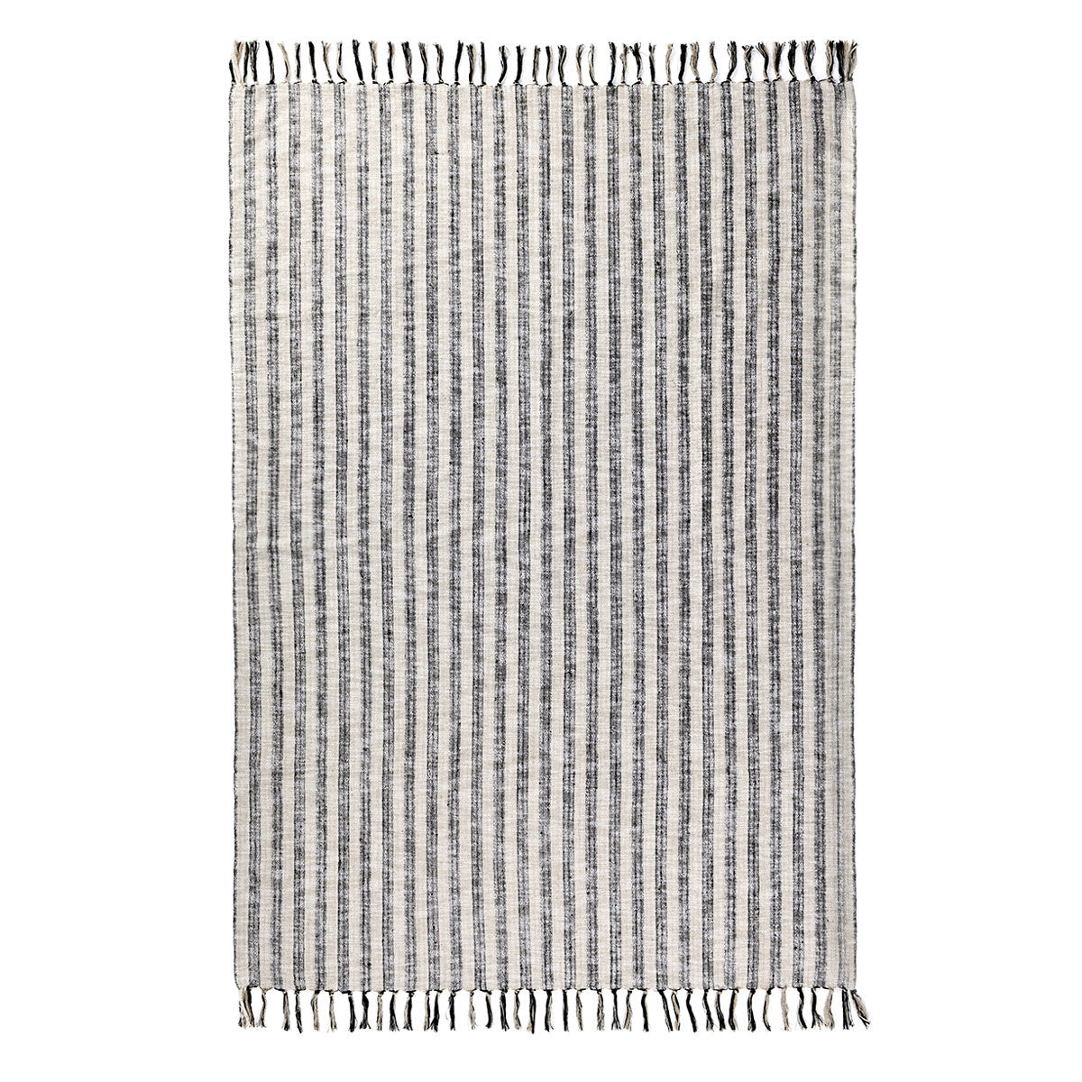 Natural/Black 60% Cotton Blankets & Throw TC Linna Throw 50x70 Collection
