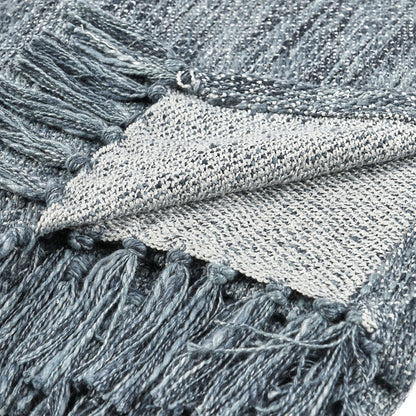 Denim Blue 100% Cotton Blankets & Throw TC Sharma Throw 50x70 Collection