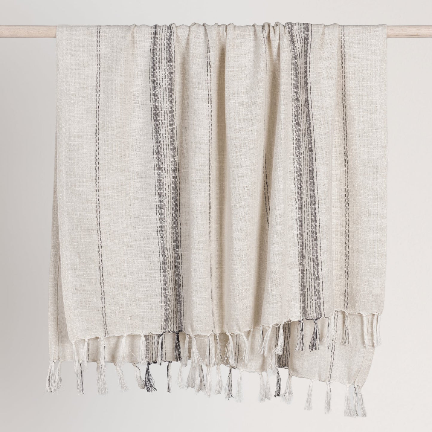 Ivory/Gray 60% Cotton/40% Linen Blankets & Throw TC Ria Throw 50X70 Collection