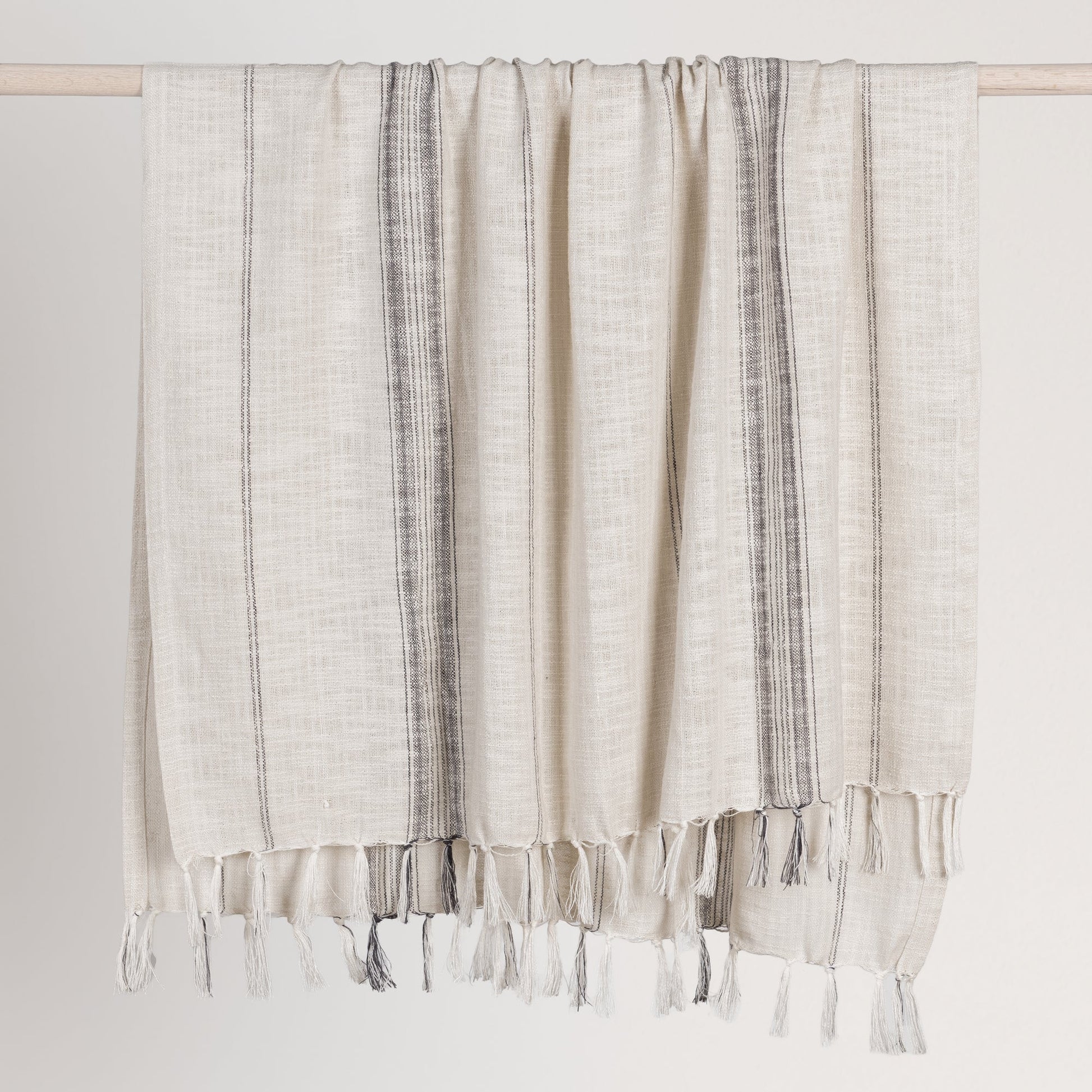Ivory/Gray 60% Cotton/40% Linen Blankets & Throw TC Ria Throw 50X70 Collection