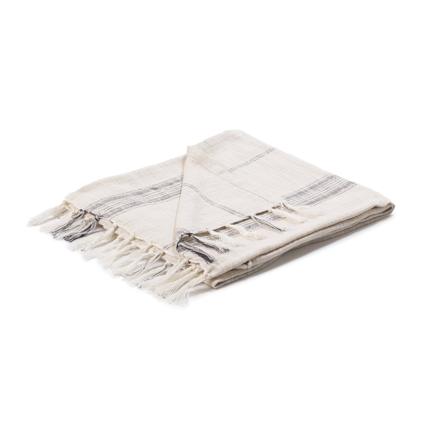 Ivory/Gray 60% Cotton/40% Linen Blankets & Throw TC Ria Throw 50X70 Collection