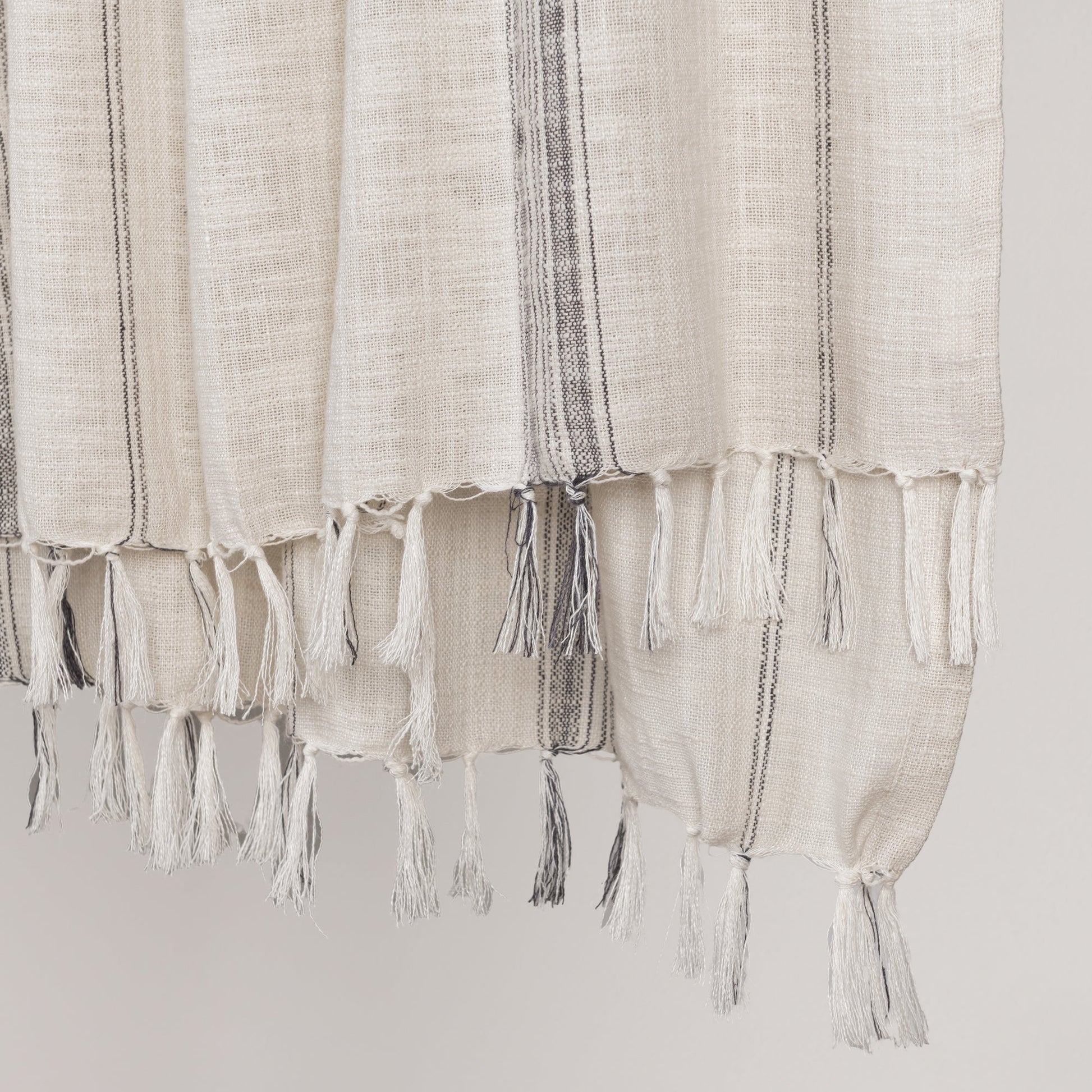 Ivory/Gray 60% Cotton/40% Linen Blankets & Throw TC Ria Throw 50X70 Collection