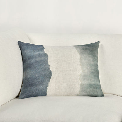 Blue/Sagebrush Green 100% Belgian Flax Linen Pattern BW Foundation 14x20 Collection