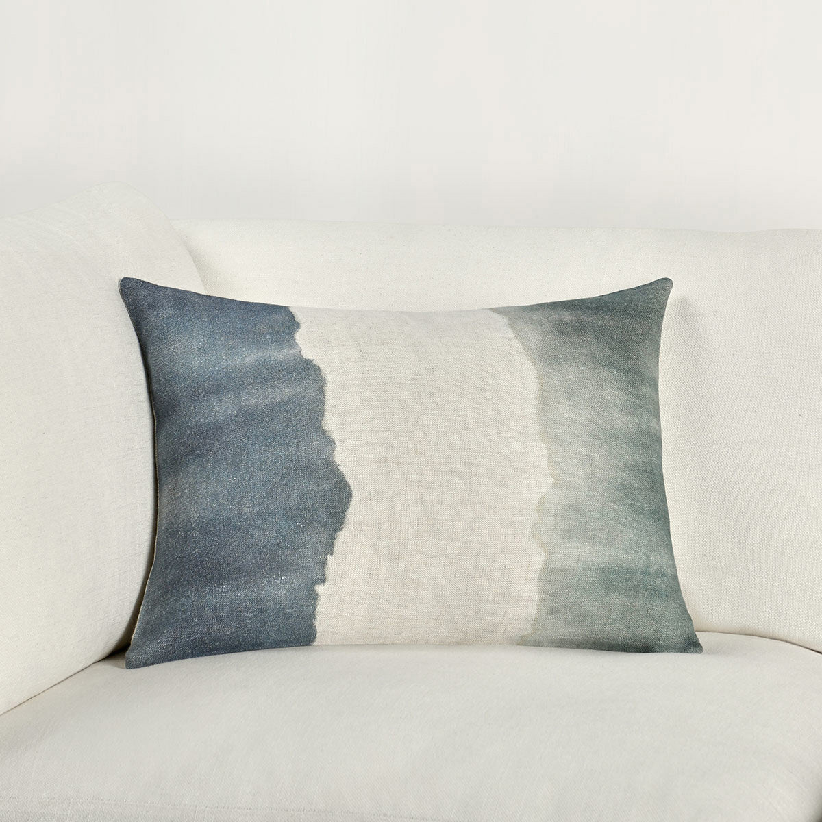 Blue/Sagebrush Green 100% Belgian Flax Linen Pattern BW Foundation 14x20 Collection