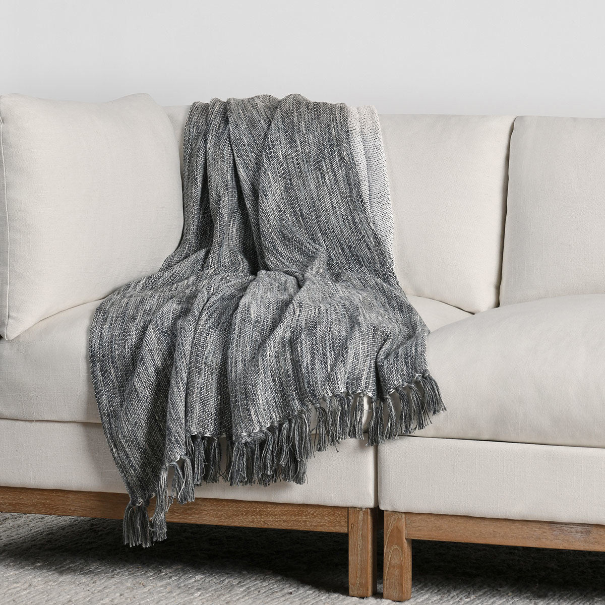 Gray 70% Cotton/ 30% Polyester Blankets & Throw TC Sharma Throw 50x70 Collection