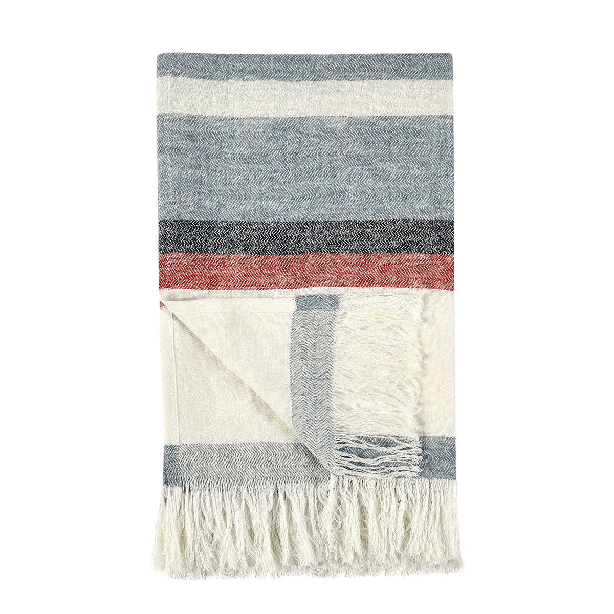100% Belgian Flax Linen Blankets & Throw TC Taylor Throw 50x70 -Multi Collection