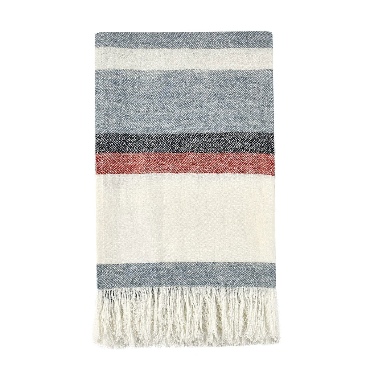 100% Belgian Flax Linen Blankets & Throw TC Taylor Throw 50x70 -Multi Collection