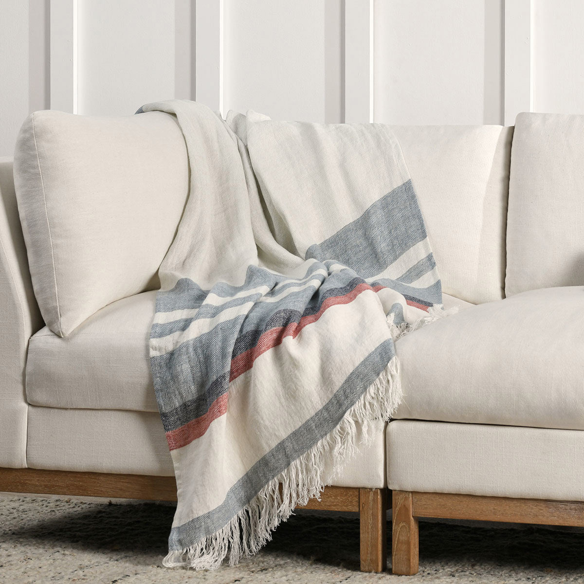 100% Belgian Flax Linen Blankets & Throw TC Taylor Throw 50x70 -Multi Collection