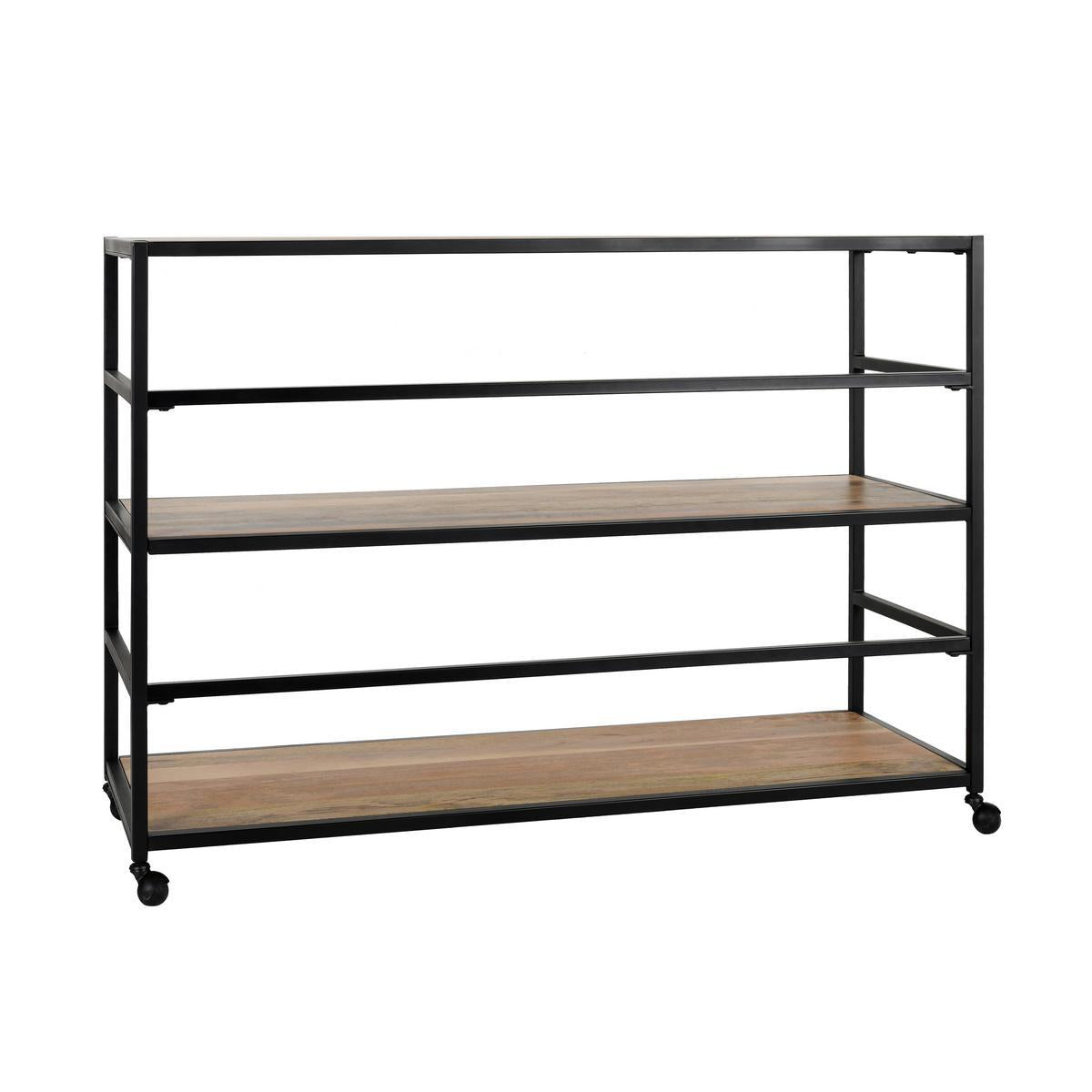 Black/Natural Racks & Basket Glendora Rack Collection