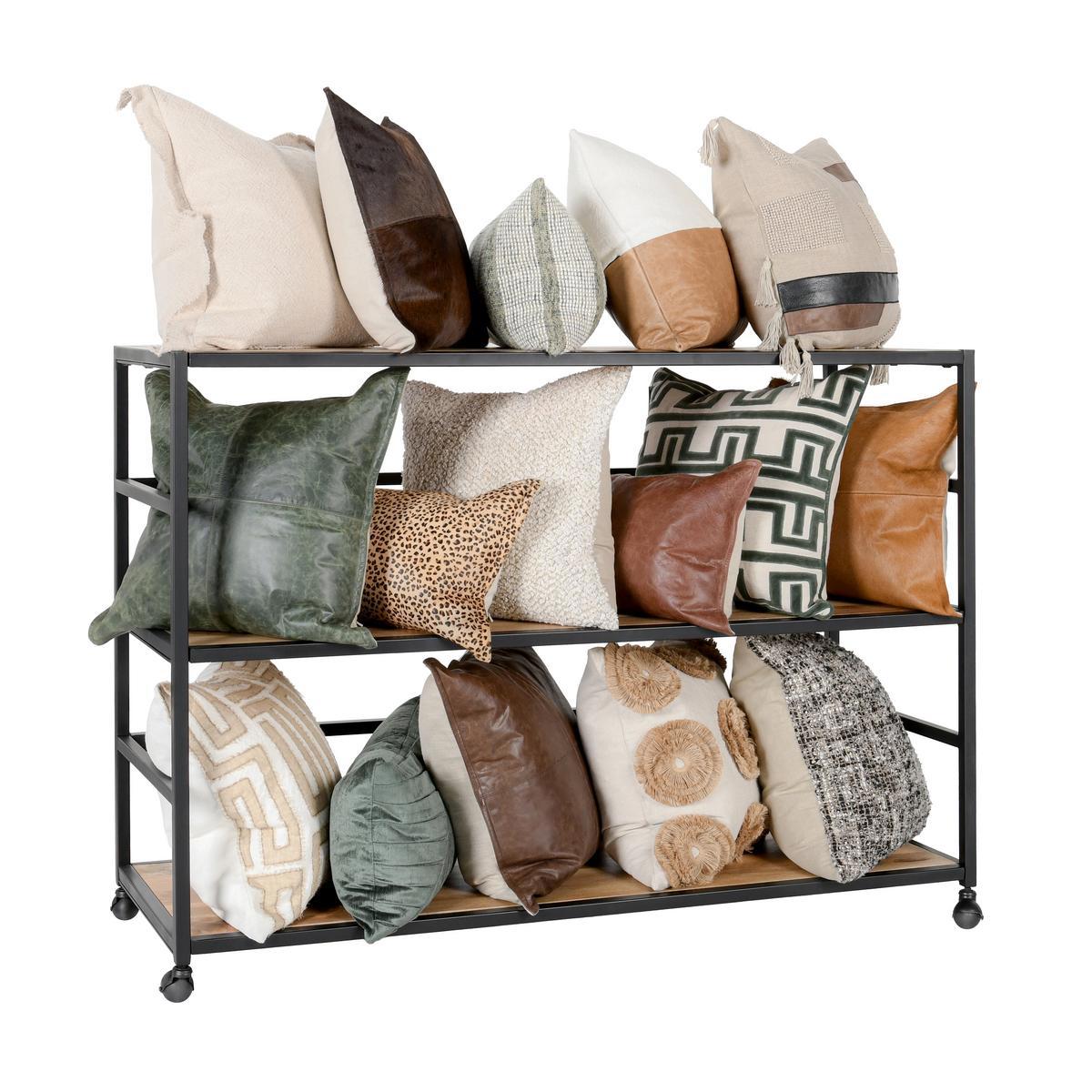 Black/Natural Racks & Basket Glendora Rack Collection