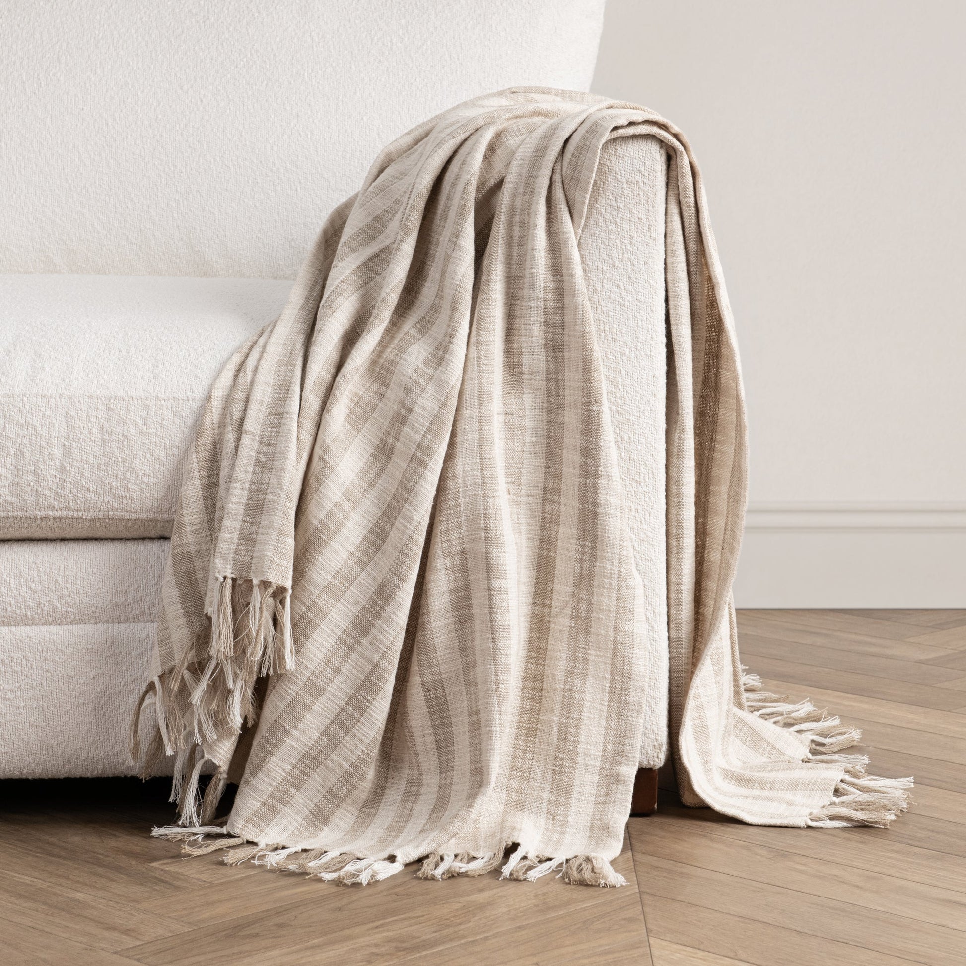 Ivory/Natural 60% Cotton/ 40% Linen Blankets & Throw TC Linna Throw 50x70 Collection
