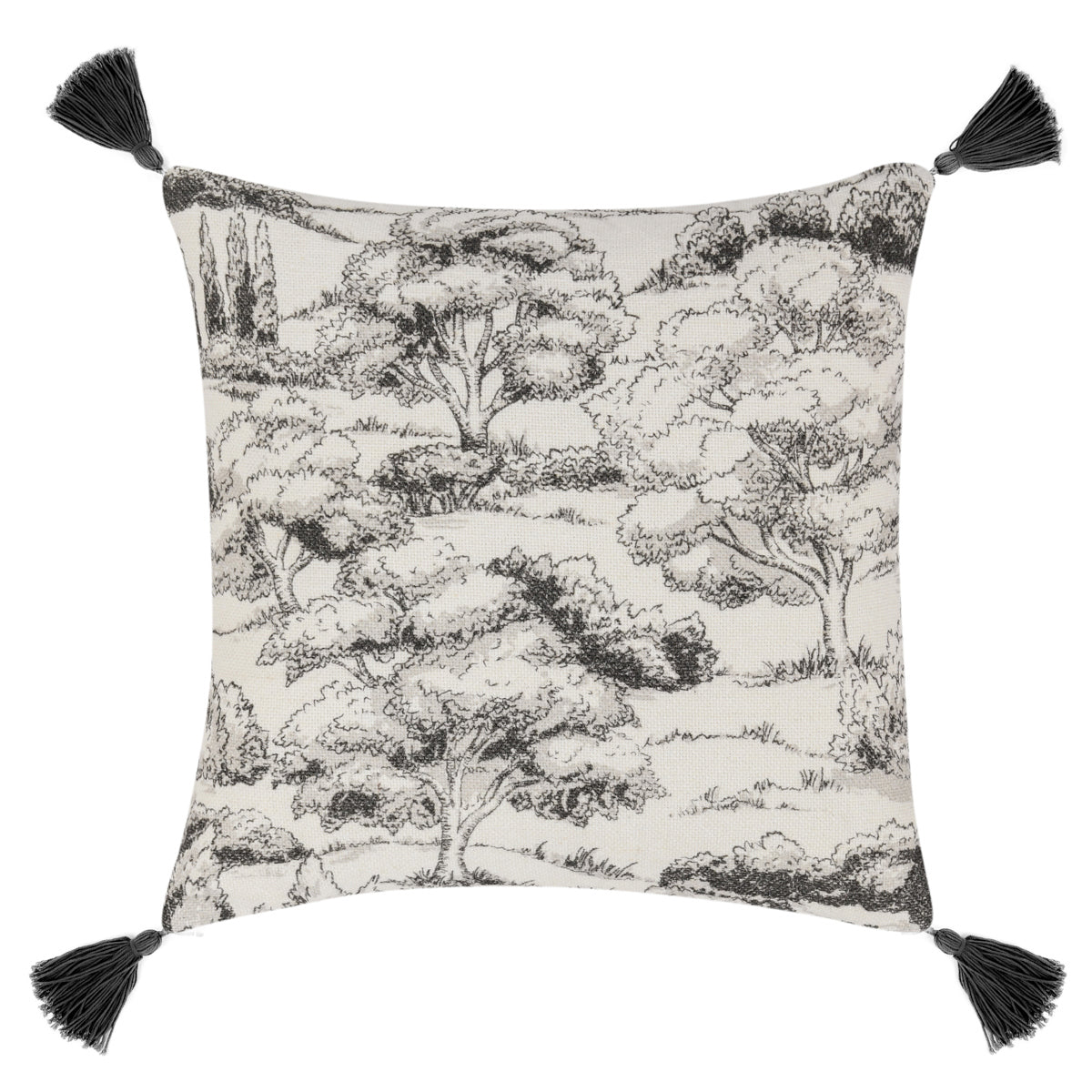 Charcoal 60% Linen/40% Cotton Pattern VC Stonework 22x22 Collection