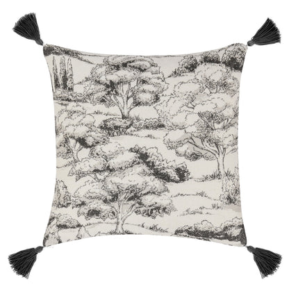Charcoal 60% Linen/40% Cotton Pattern VC Stonework 22x22 Collection