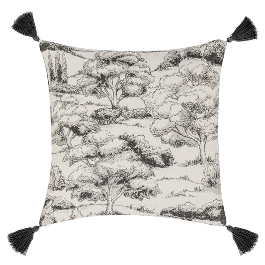 Charcoal 60% Linen/40% Cotton Pattern VC Stonework 22x22 Collection