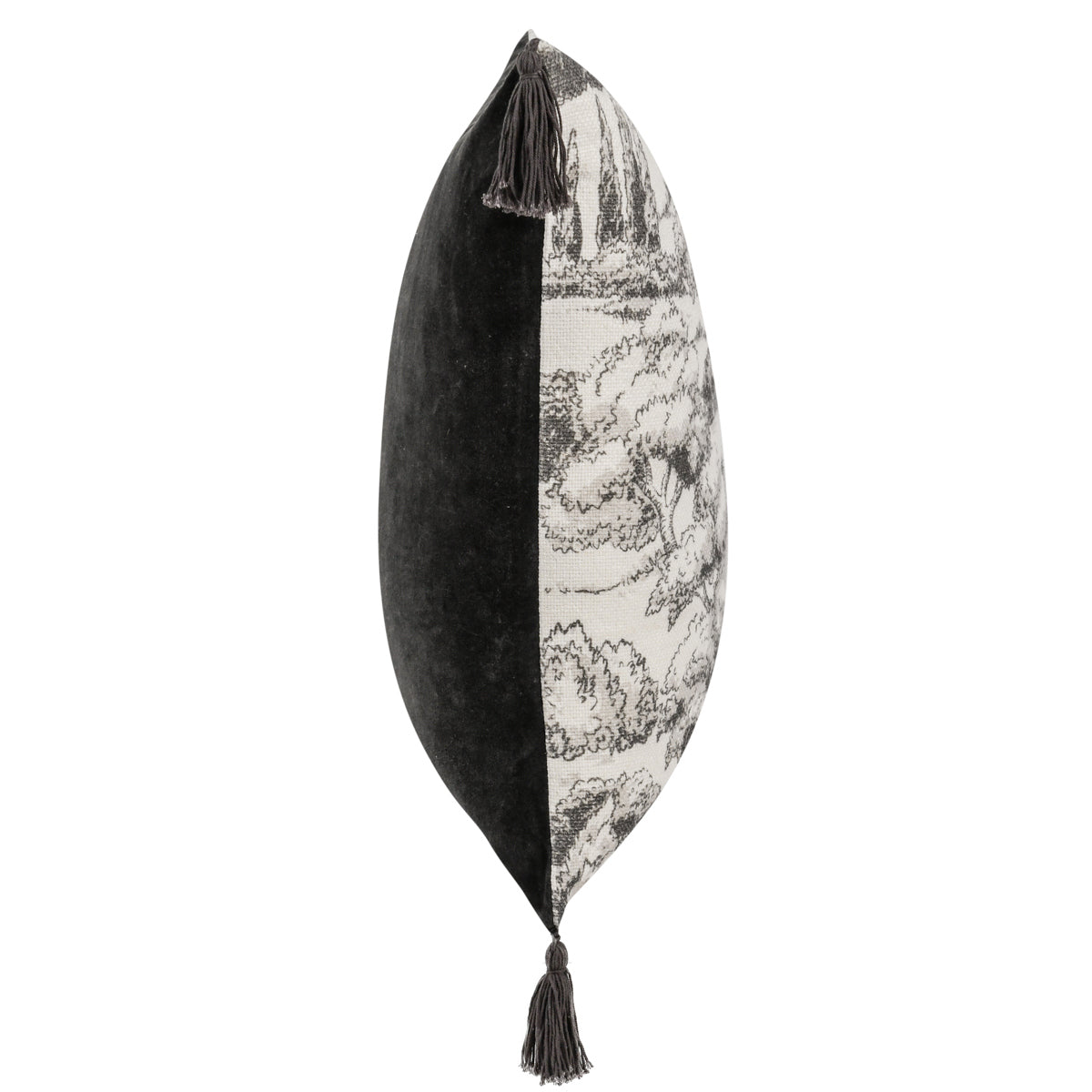 Charcoal 60% Linen/40% Cotton Pattern VC Stonework 22x22 Collection