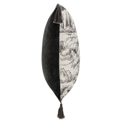 Charcoal 60% Linen/40% Cotton Pattern VC Stonework 22x22 Collection