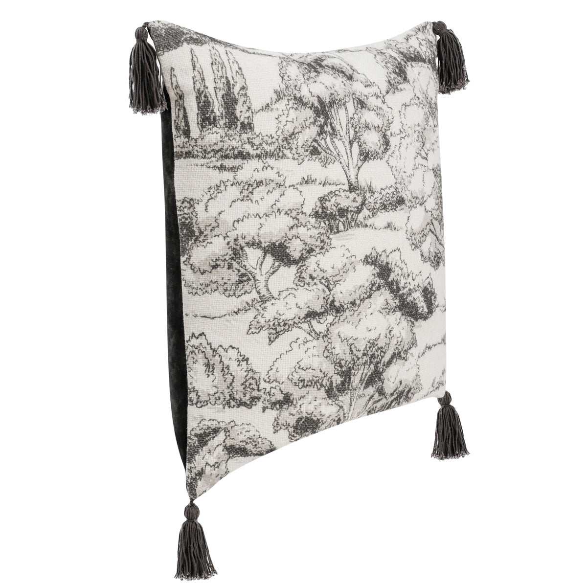 Charcoal 60% Linen/40% Cotton Pattern VC Stonework 22x22 Collection