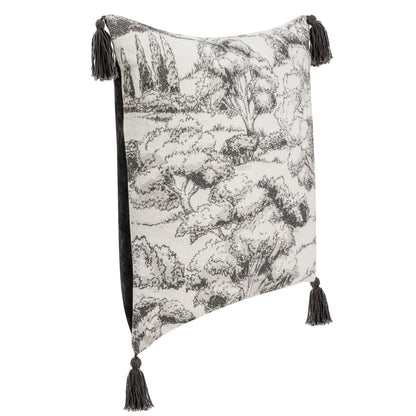 Charcoal 60% Linen/40% Cotton Pattern VC Stonework 22x22 Collection
