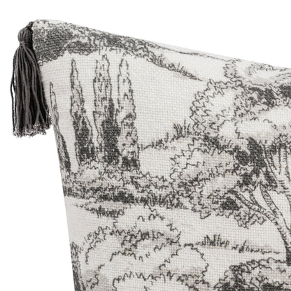 Charcoal 60% Linen/40% Cotton Pattern VC Stonework 22x22 Collection