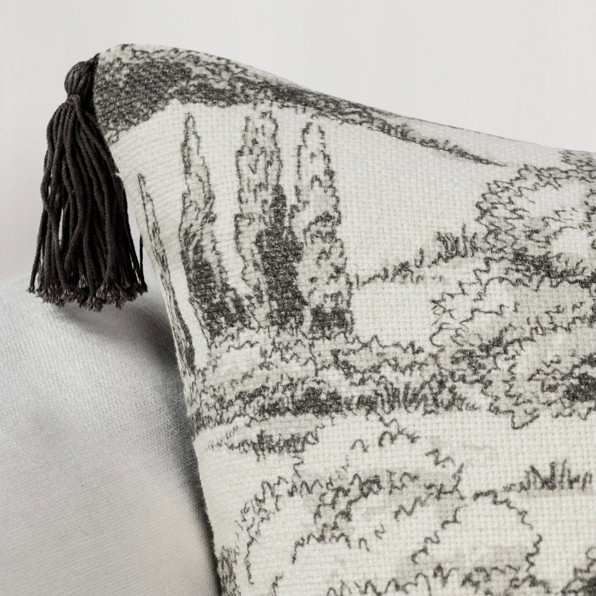 Charcoal 60% Linen/40% Cotton Pattern VC Stonework 22x22 Collection