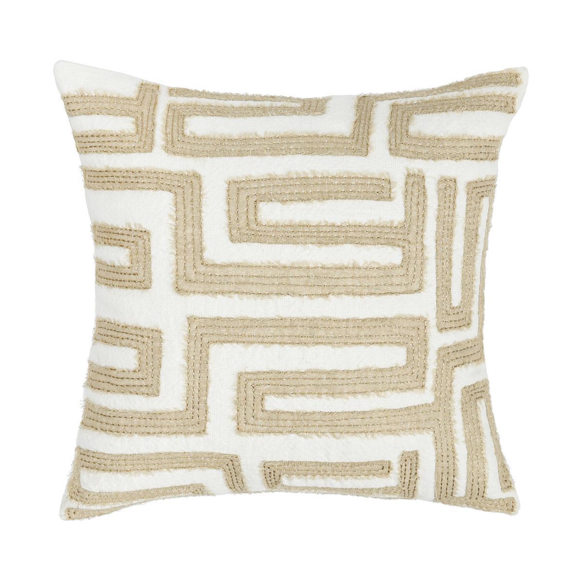 Metallic Gold/Ivory 60% Linen Pattern VC Mateo 22X22 Collection