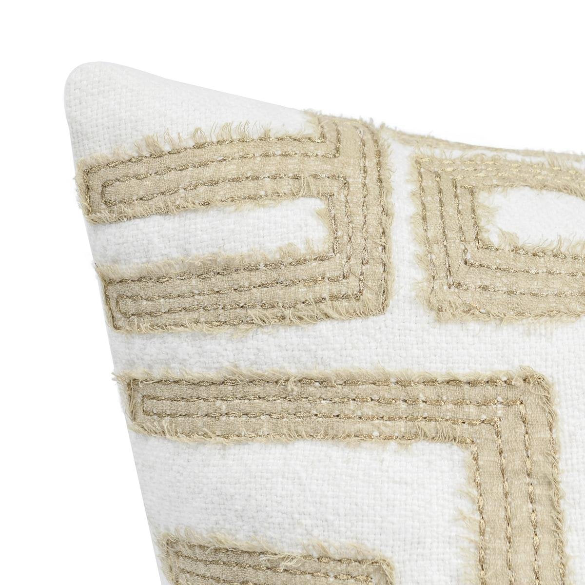 Metallic Gold/Ivory 60% Linen Pattern VC Mateo 22X22 Collection