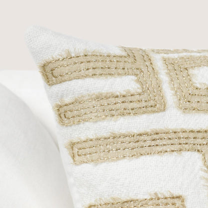 Metallic Gold/Ivory 60% Linen Pattern VC Mateo 22X22 Collection