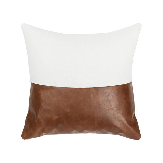 Ivory/Kona Brown 60% Linen Pattern VC Canyon 20x20 Collection