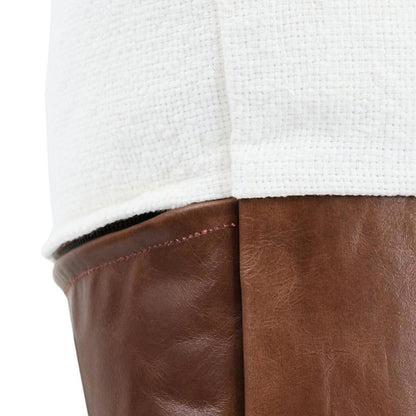 Ivory/Kona Brown 60% Linen Pattern VC Canyon 20x20 Collection