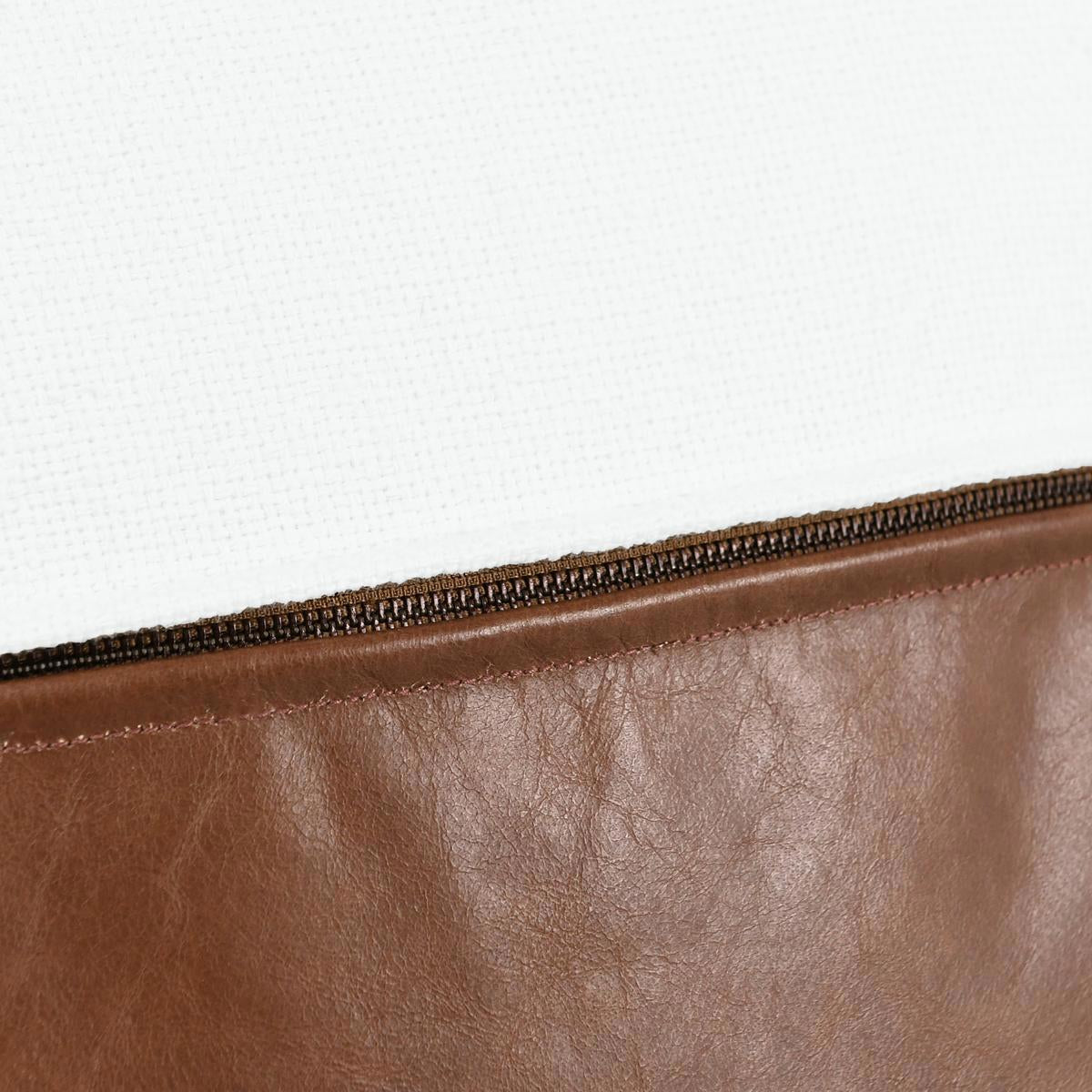 Ivory/Kona Brown 60% Linen Pattern VC Canyon 20x20 Collection