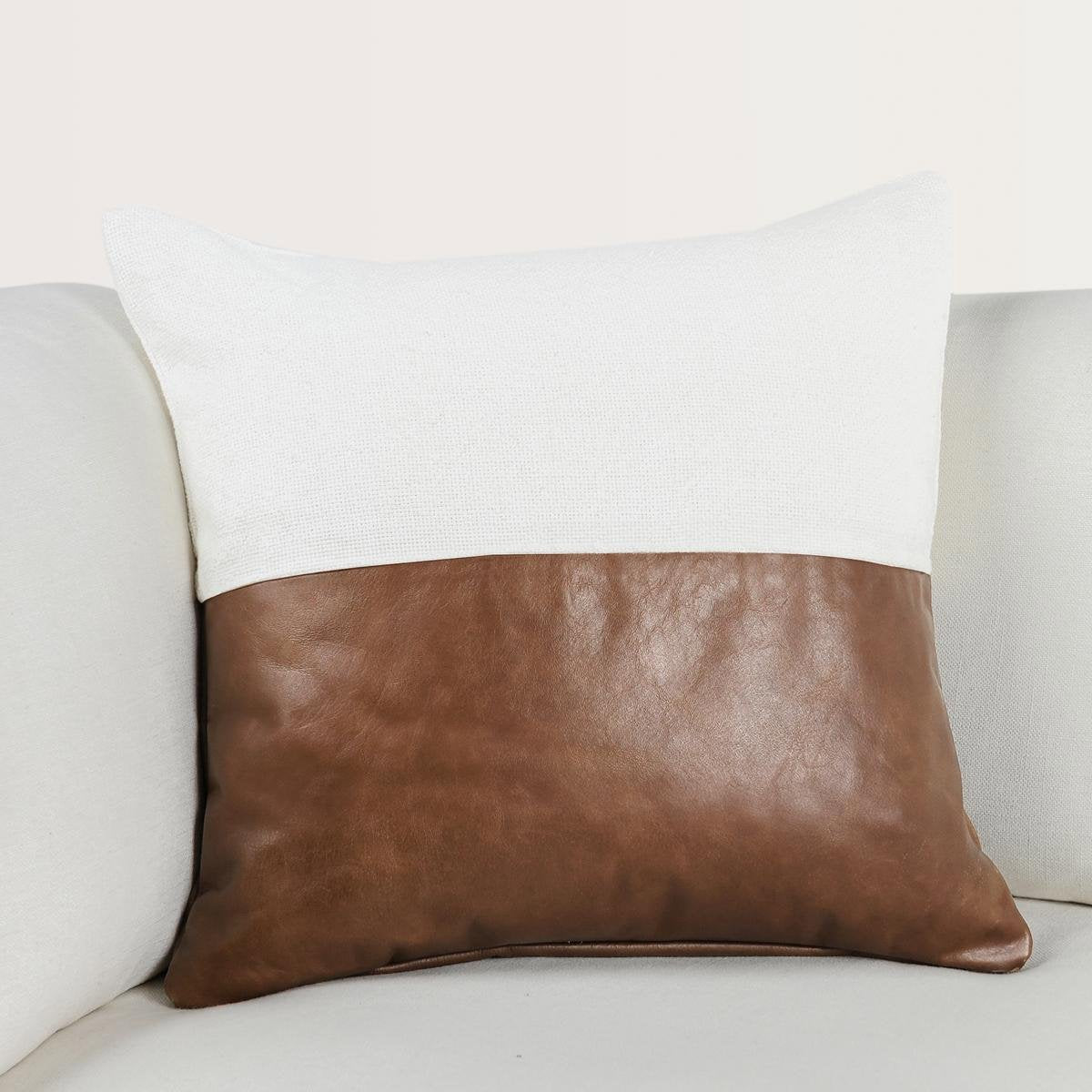 Ivory/Kona Brown 60% Linen Pattern VC Canyon 20x20 Collection