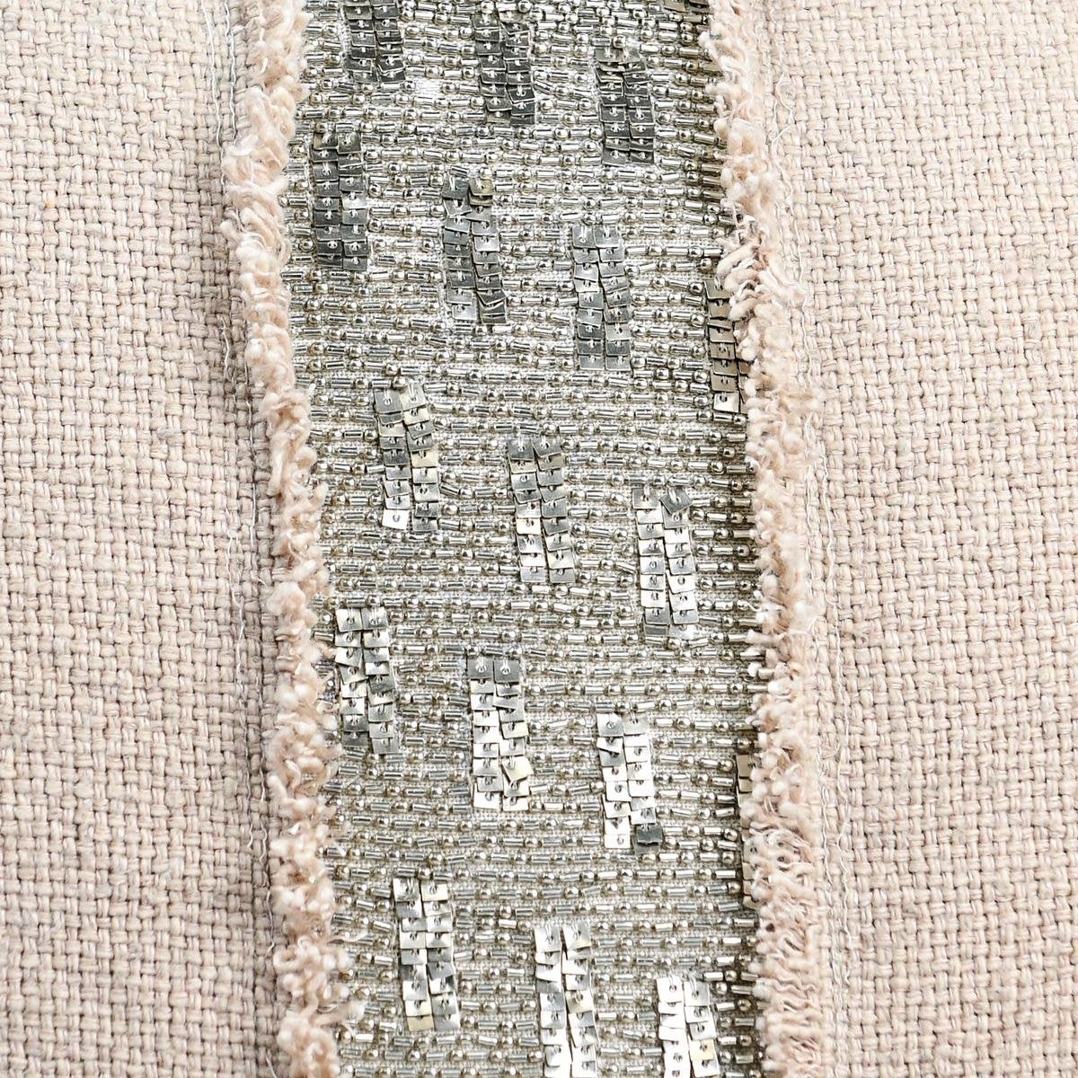 Natural/Silver 60% Linen Pattern RO Lira Multiple Sizes Collection