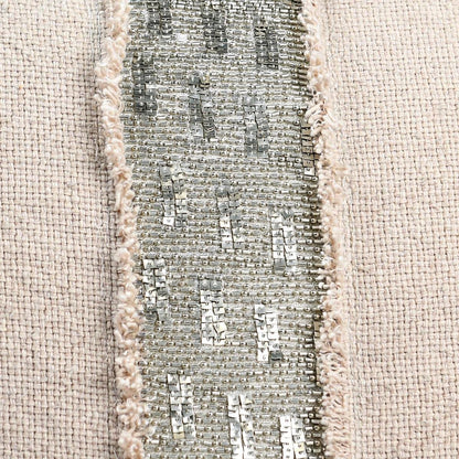 Natural/Silver 60% Linen Pattern RO Lira Multiple Sizes Collection