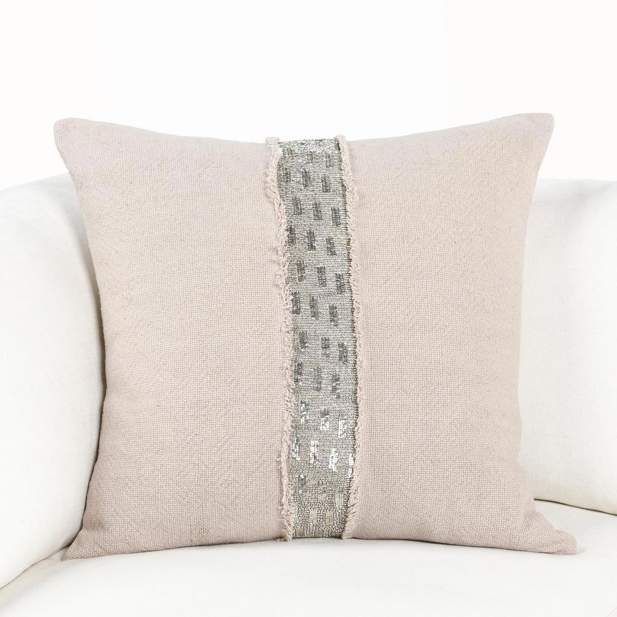 Natural/Silver 60% Linen Pattern RO Lira Multiple Sizes Collection