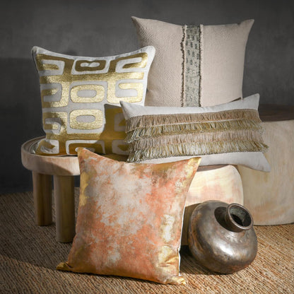 Natural/Silver 60% Linen Pattern RO Lira Multiple Sizes Collection