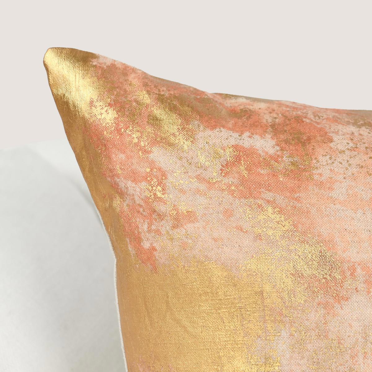 Burnt Orange/Gold 50% Cotton Pattern EQ Onara 22x22 Collection