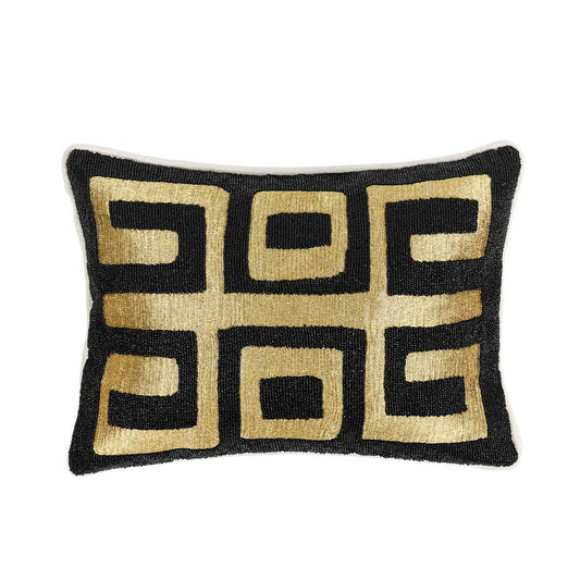 Black/Gold 50% Cotton Pattern RO Dala 12x16 Collection