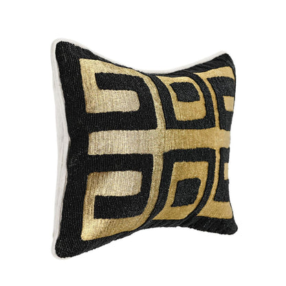 Black/Gold 50% Cotton Pattern RO Dala 12x16 Collection