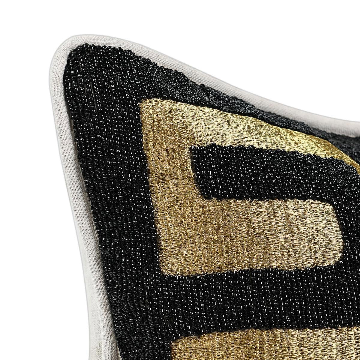 Black/Gold 50% Cotton Pattern RO Dala 12x16 Collection