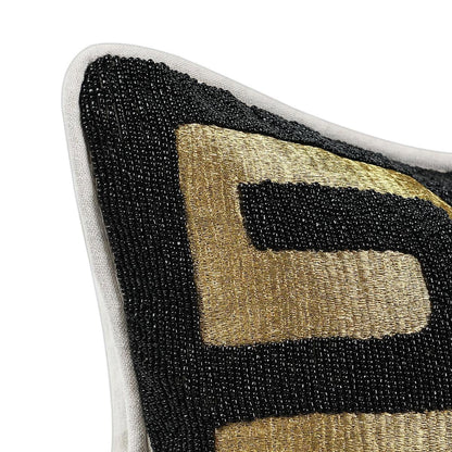Black/Gold 50% Cotton Pattern RO Dala 12x16 Collection