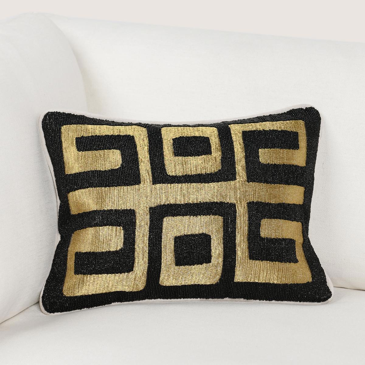 Black/Gold 50% Cotton Pattern RO Dala 12x16 Collection