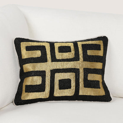 Black/Gold 50% Cotton Pattern RO Dala 12x16 Collection
